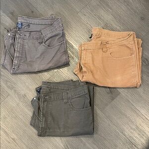 3 pair 40 x 32 Rural King Men's Cargo Pants - Gray, Tan, and Brown